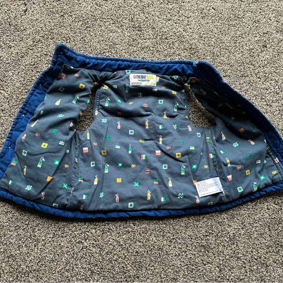 Genuine Kids by Oshkosh Blue Button Up Vest, Size 12 Months - Picture 3 of 7